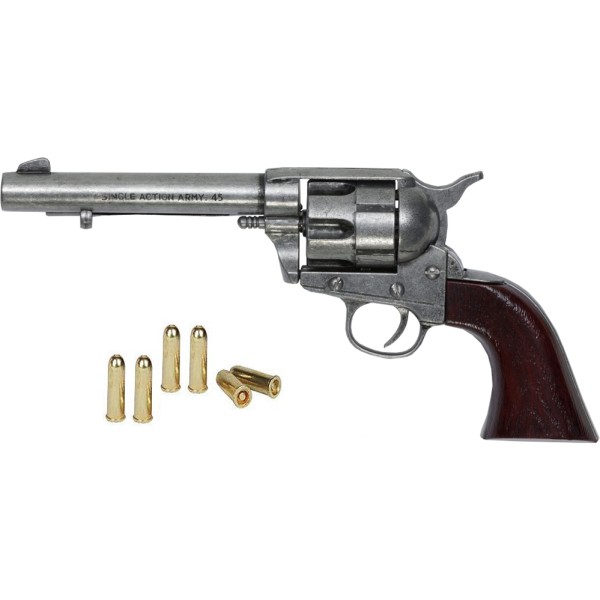 Revolver 45 Peacemaker mit 6 Stück Deko Patronen