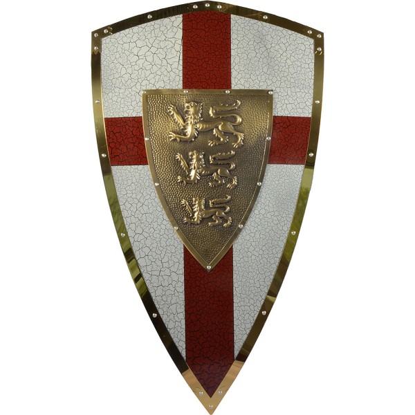 Ritterschild aus Metall mit Löwen