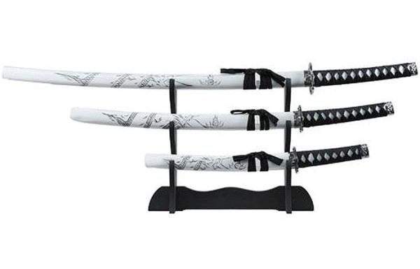 Samurai Schwerter Set Daisho weiß